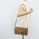 Christian Dior Honeycomb Canvas Shoulder Bag PVC Brown Gold Auth bs34236-22