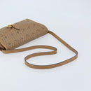 Christian Dior Honeycomb Canvas Shoulder Bag PVC Brown Gold Auth bs34236-7