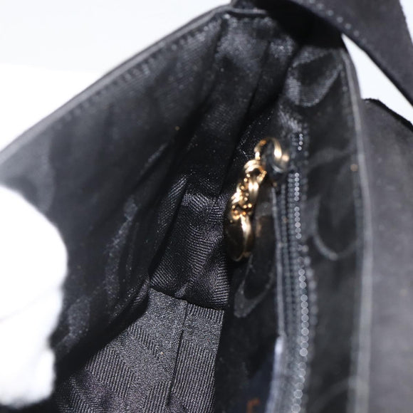 Salvatore Ferragamo Shoulder Bag Suede Black Gold Auth bs34238