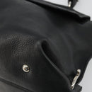 Salvatore Ferragamo Gancini Hand Bag Leather Black Silver Auth bs34239-9