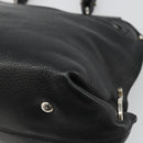 Salvatore Ferragamo Gancini Hand Bag Leather Black Silver Auth bs34239-15