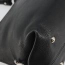 Salvatore Ferragamo Gancini Hand Bag Leather Black Silver Auth bs34239-16