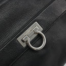 Salvatore Ferragamo Gancini Hand Bag Leather Black Silver Auth bs34239-17