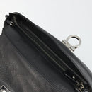 Salvatore Ferragamo Gancini Hand Bag Leather Black Silver Auth bs34239-10