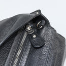 Salvatore Ferragamo Gancini Hand Bag Leather Black Silver Auth bs34239-19