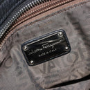 Salvatore Ferragamo Gancini Hand Bag Leather Black Silver Auth bs34239-20