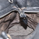 Salvatore Ferragamo Gancini Hand Bag Leather Black Silver Auth bs34239-21