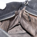 Salvatore Ferragamo Gancini Hand Bag Leather Black Silver Auth bs34239-22