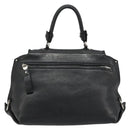 Salvatore Ferragamo Gancini Hand Bag Leather Black Silver Auth bs34239-2