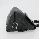 Salvatore Ferragamo Gancini Hand Bag Leather Black Silver Auth bs34239-3