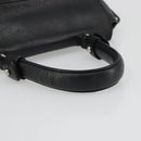 Salvatore Ferragamo Gancini Hand Bag Leather Black Silver Auth bs34239-7