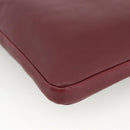 Chloe Clutch Bag Leather Bordeaux Gold Auth bs34240A-10