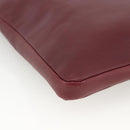 Chloe Clutch Bag Leather Bordeaux Gold Auth bs34240A-12