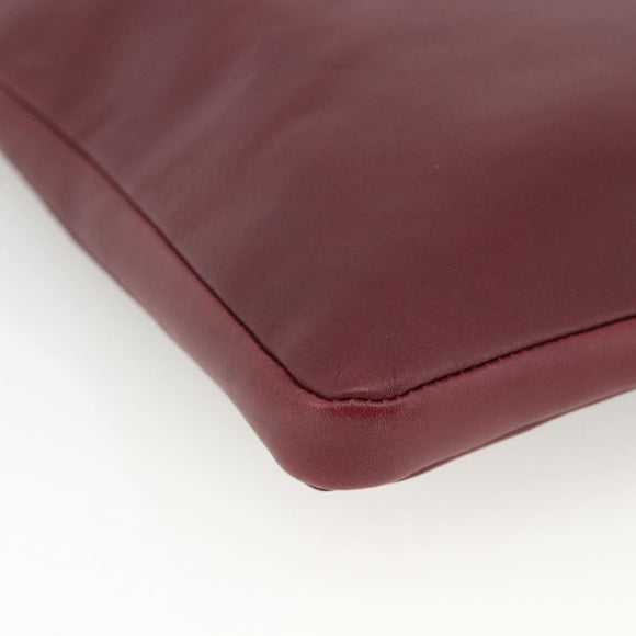 Chloe Clutch Bag Leather Bordeaux Gold Auth bs34240A
