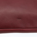 Chloe Clutch Bag Leather Bordeaux Gold Auth bs34240A-13