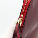 Chloe Clutch Bag Leather Bordeaux Gold Auth bs34240A-14
