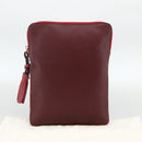 Chloe Clutch Bag Leather Bordeaux Gold Auth bs34240A-19