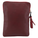 Chloe Clutch Bag Leather Bordeaux Gold Auth bs34240A-3
