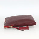 Chloe Clutch Bag Leather Bordeaux Gold Auth bs34240A-4