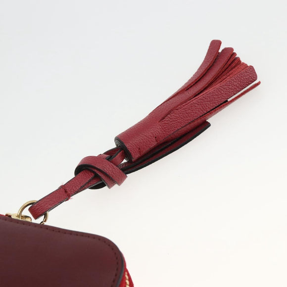 Chloe Clutch Bag Leather Bordeaux Gold Auth bs34240A