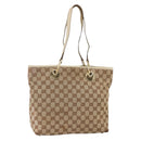 GUCCI GG Canvas Hand Bag Beige Gold 139552 Auth bs34241-1