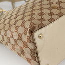 GUCCI GG Canvas Hand Bag Beige Gold 139552 Auth bs34241-11