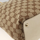 GUCCI GG Canvas Hand Bag Beige Gold 139552 Auth bs34241-13