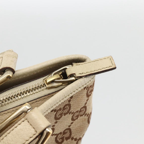 GUCCI GG Canvas Hand Bag Beige Gold 139552 Auth bs34241