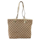 GUCCI GG Canvas Hand Bag Beige Gold 139552 Auth bs34241-2