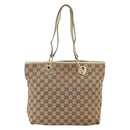 GUCCI GG Canvas Hand Bag Beige Gold 139552 Auth bs34241-3