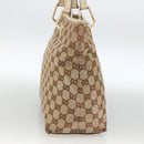 GUCCI GG Canvas Hand Bag Beige Gold 139552 Auth bs34241-4