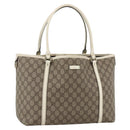 GUCCI GG Supreme Tote Bag PVC Beige Gold 197953 Auth bs34243-1