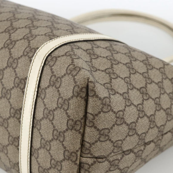 GUCCI GG Supreme Tote Bag PVC Beige Gold 197953 Auth bs34243