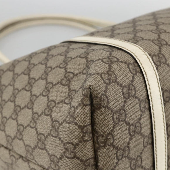 GUCCI GG Supreme Tote Bag PVC Beige Gold 197953 Auth bs34243