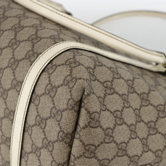 GUCCI GG Supreme Tote Bag PVC Beige Gold 197953 Auth bs34243