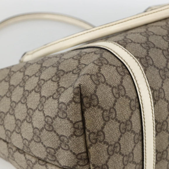 GUCCI GG Supreme Tote Bag PVC Beige Gold 197953 Auth bs34243