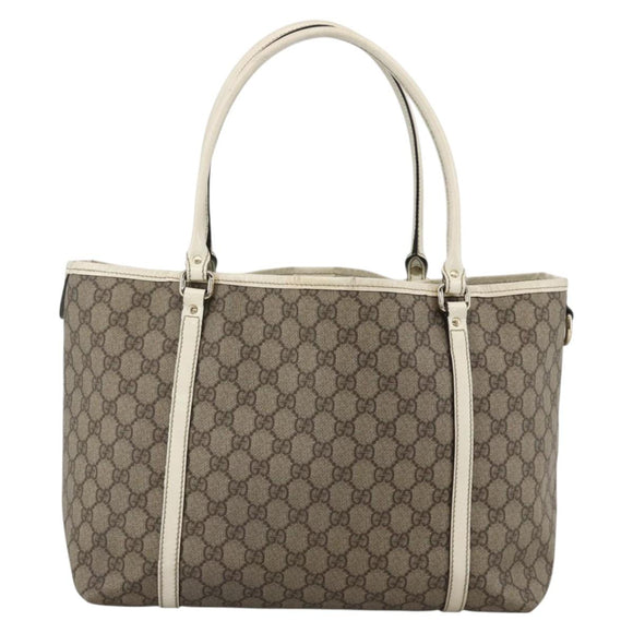 GUCCI GG Supreme Tote Bag PVC Beige Gold 197953 Auth bs34243