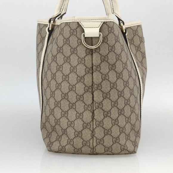 GUCCI GG Supreme Tote Bag PVC Beige Gold 197953 Auth bs34243