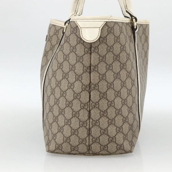 GUCCI GG Supreme Tote Bag PVC Beige Gold 197953 Auth bs34243