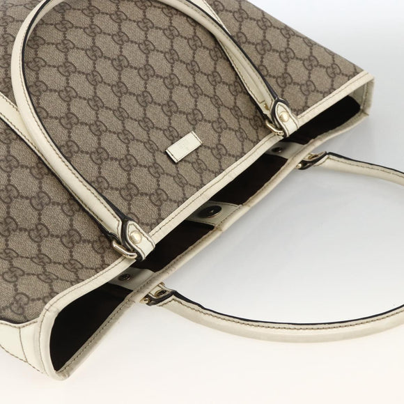 GUCCI GG Supreme Tote Bag PVC Beige Gold 197953 Auth bs34243