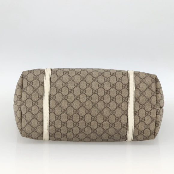 GUCCI GG Supreme Tote Bag PVC Beige Gold 197953 Auth bs34243