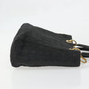 Christian Dior Lady Dior Hand Bag Nylon Black Gold Auth bs34244-3