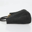 Christian Dior Lady Dior Hand Bag Nylon Black Gold Auth bs34244-4