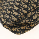 Christian Dior Trotter Canvas Shoulder Bag Navy Gold Auth bs34245-16