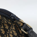 Christian Dior Trotter Canvas Shoulder Bag Navy Gold Auth bs34245-10