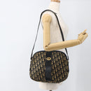 Christian Dior Trotter Canvas Shoulder Bag Navy Gold Auth bs34245-18