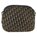 Christian Dior Trotter Canvas Shoulder Bag Navy Gold Auth bs34245-2