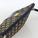 Christian Dior Trotter Canvas Shoulder Bag Navy Gold Auth bs34245-6