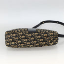 Christian Dior Trotter Canvas Shoulder Bag Navy Gold Auth bs34245-5