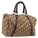 Christian Dior Trotter Canvas Boston Bag Brown Gold Auth bs34246-1